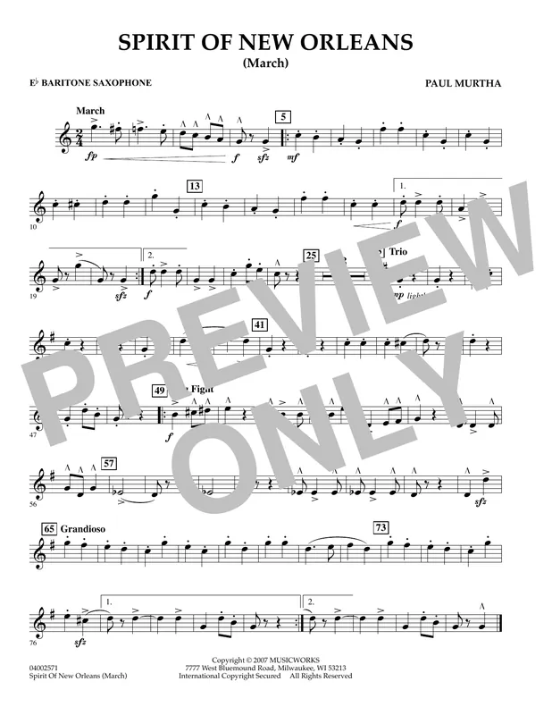 Spirit Of New Orleans (March) - Eb Baritone Saxophone Akce