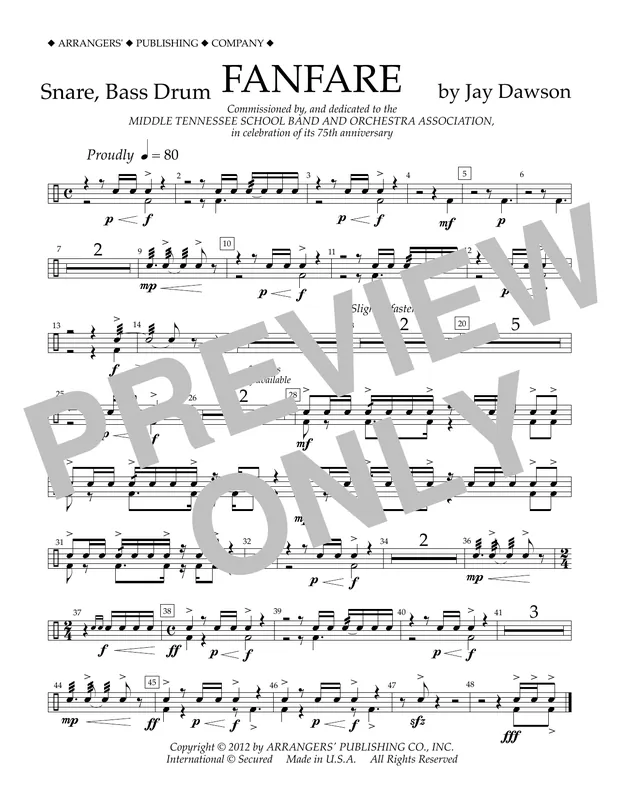 Fanfare - Snare, Bass Drum Aktuální