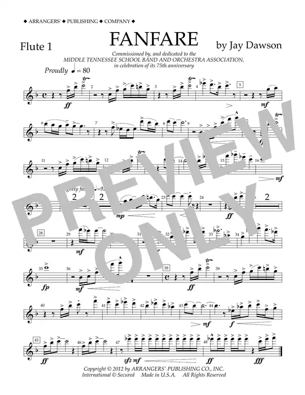 Fanfare - Flute 1 Originální