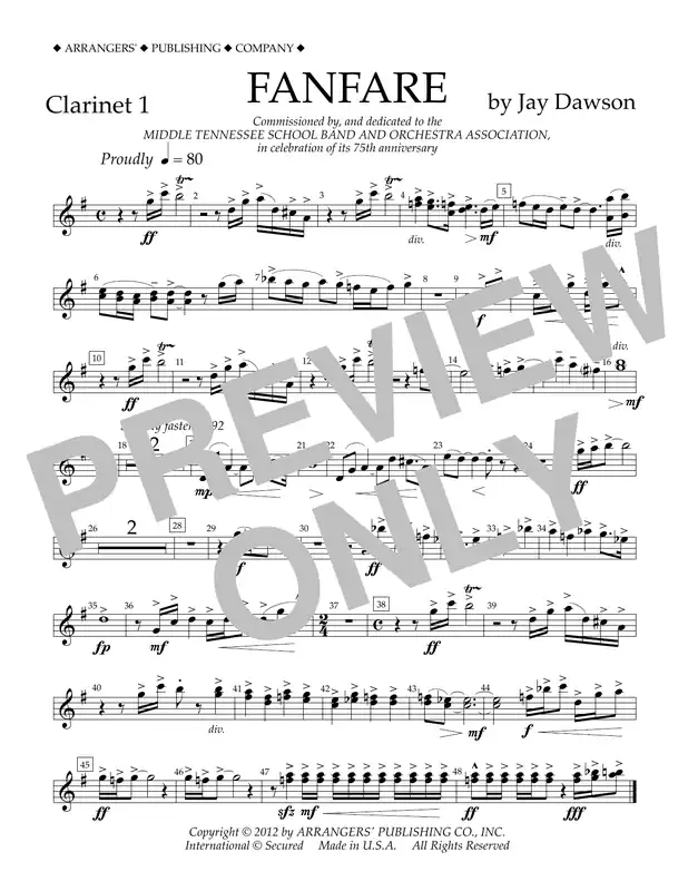 Fanfare - Clarinet 1 Aktuální