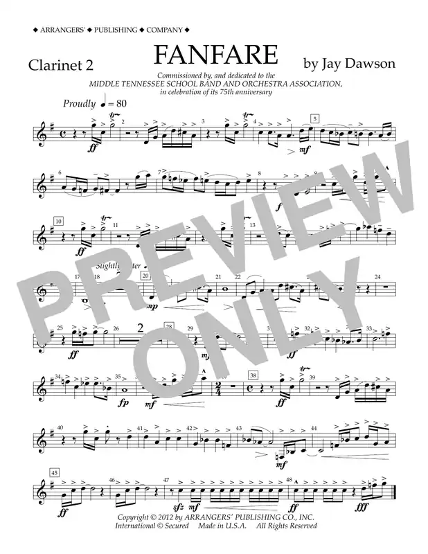 Fanfare - Clarinet 2 Kup Teď