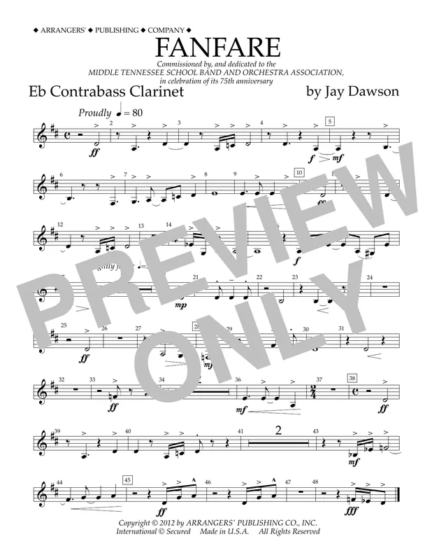 Objednat Nyní Fanfare - Eb Contra Bass Clarinet