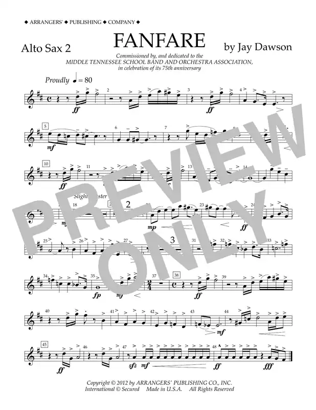 Pouze Dnes Fanfare - Alto Sax 2