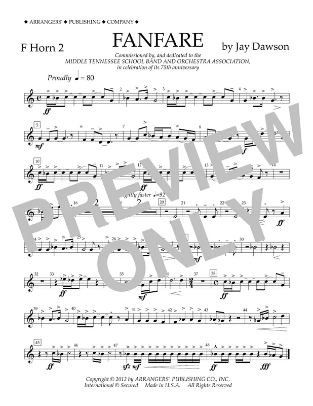 Fanfare - F Horn 2 Sleva