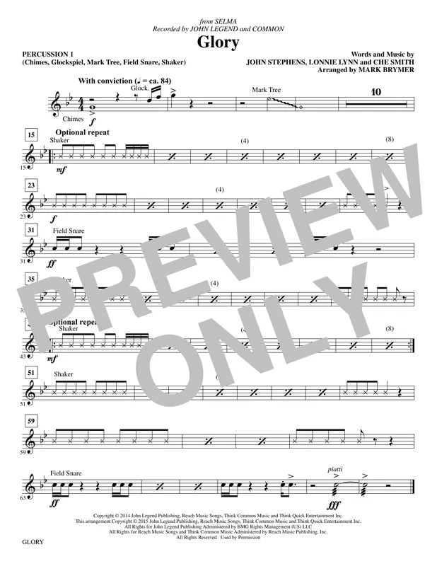 Glory - Percussion 1 Novinka