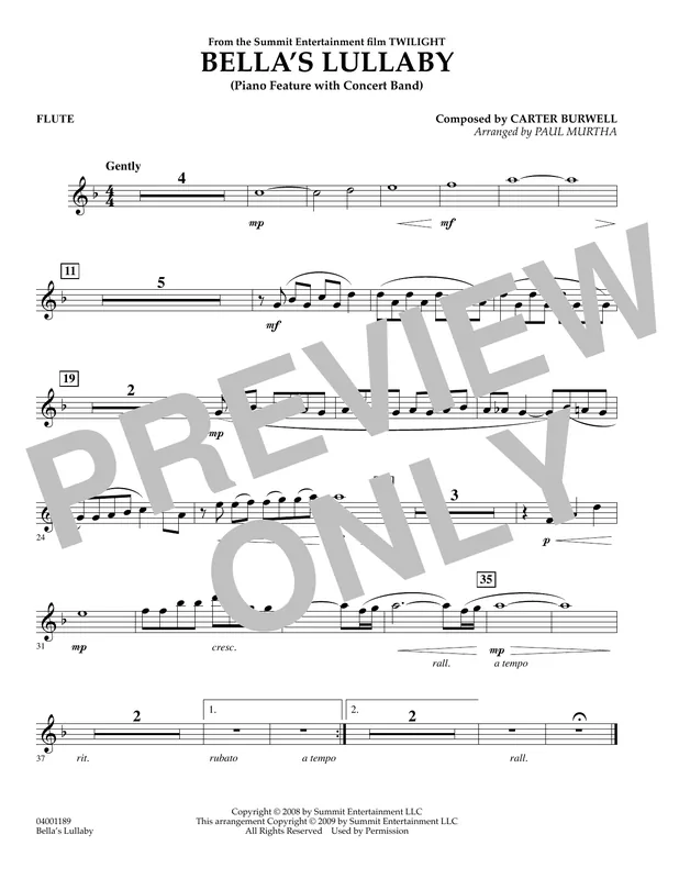 Dokud Zásoby Vydrží Bella‘s Lullaby (from Twilight) - Flute