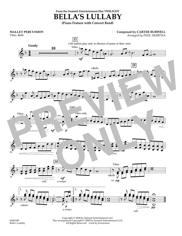 Nejprodávanější Bella‘s Lullaby (from Twilight) - Mallet Percussion