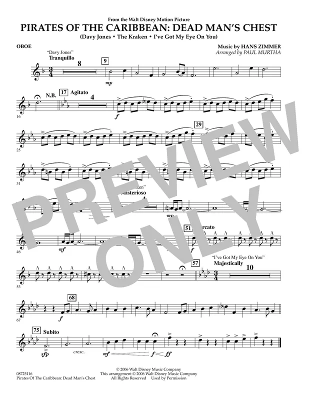 Víkendová Akce Pirates of the Caribbean Dead Man‘s Chest - Oboe