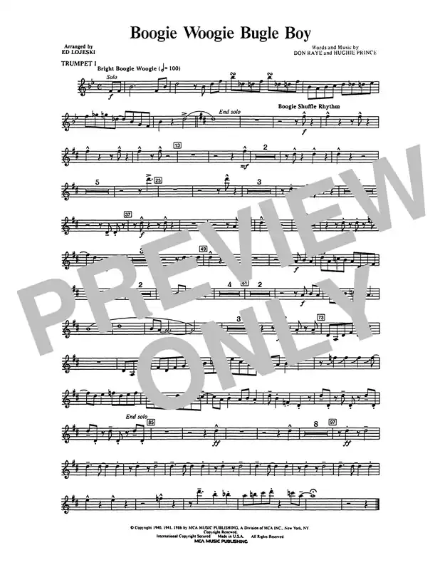 Víkendová Akce Boogie Woogie Bugle Boy - Bb Trumpet 1