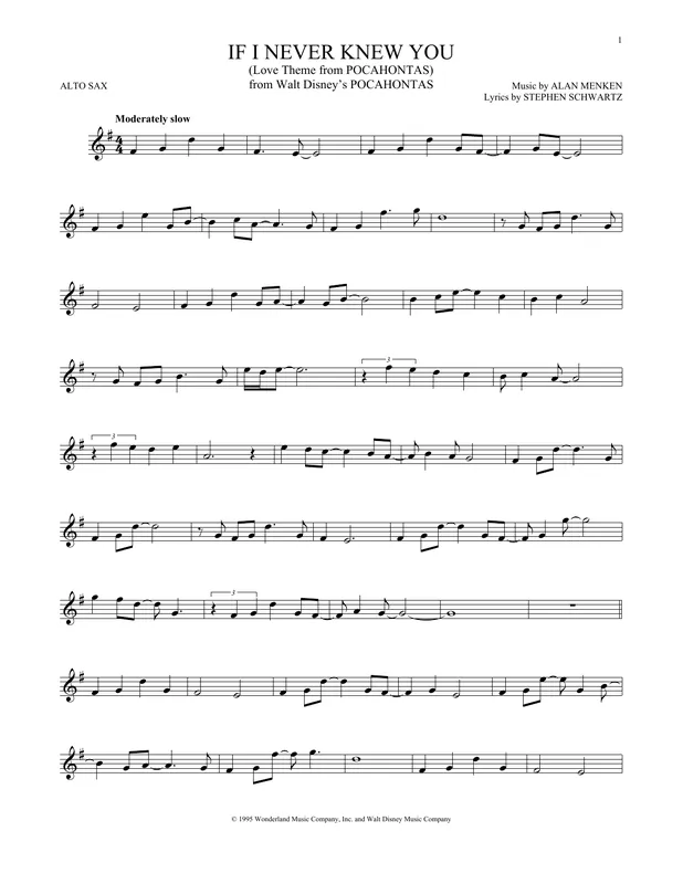 If I Never Knew You (Love Theme from POCAHONTAS) Novinka