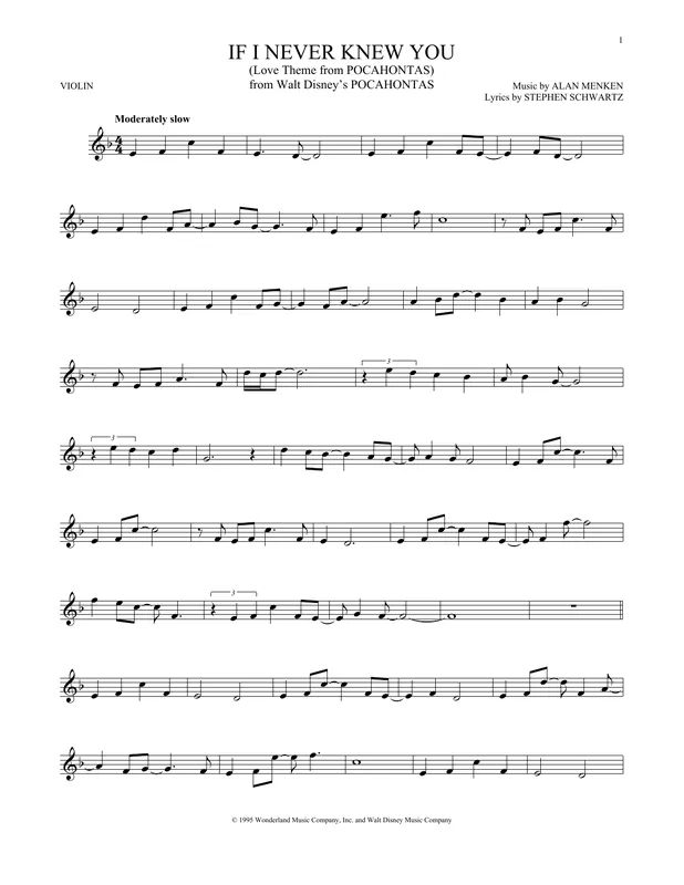 If I Never Knew You (Love Theme from POCAHONTAS) Aktuální