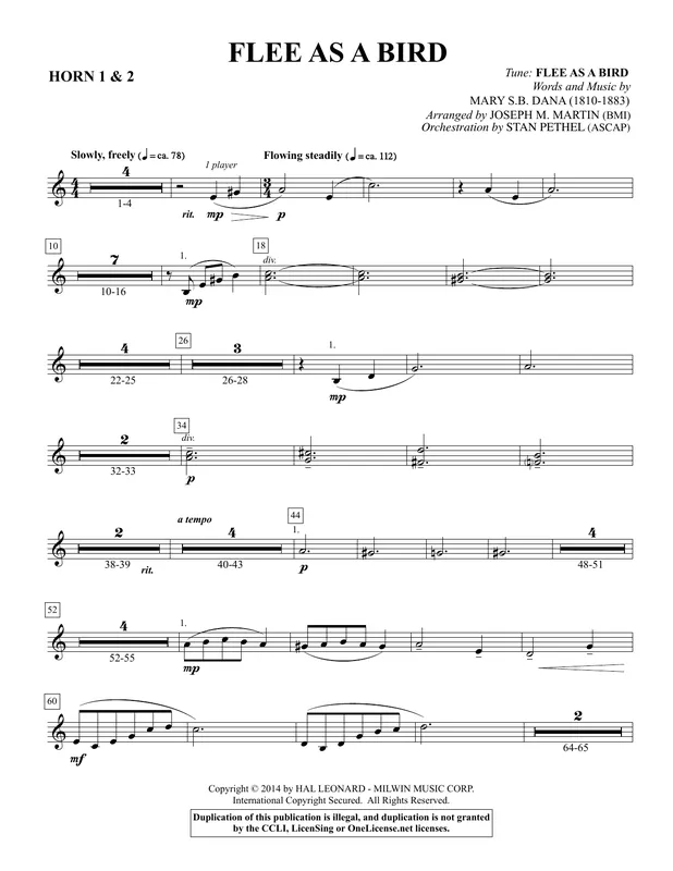 Aktuální Flee As a Bird - F Horn 1,2