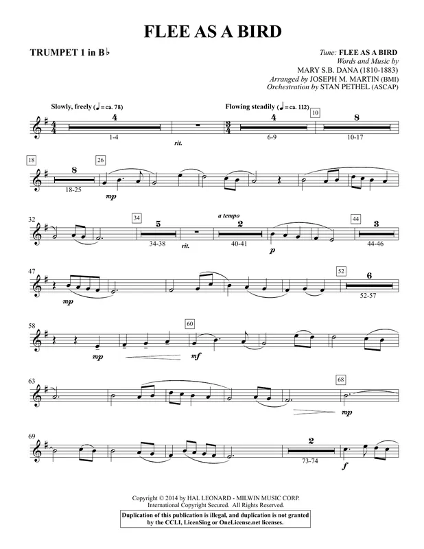 Odeslání Ihned Flee As a Bird - Bb Trumpet 1