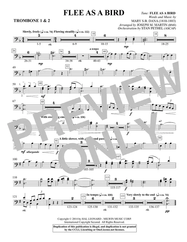 Flee As a Bird - Trombone 1 & 2 Nová Kolekce