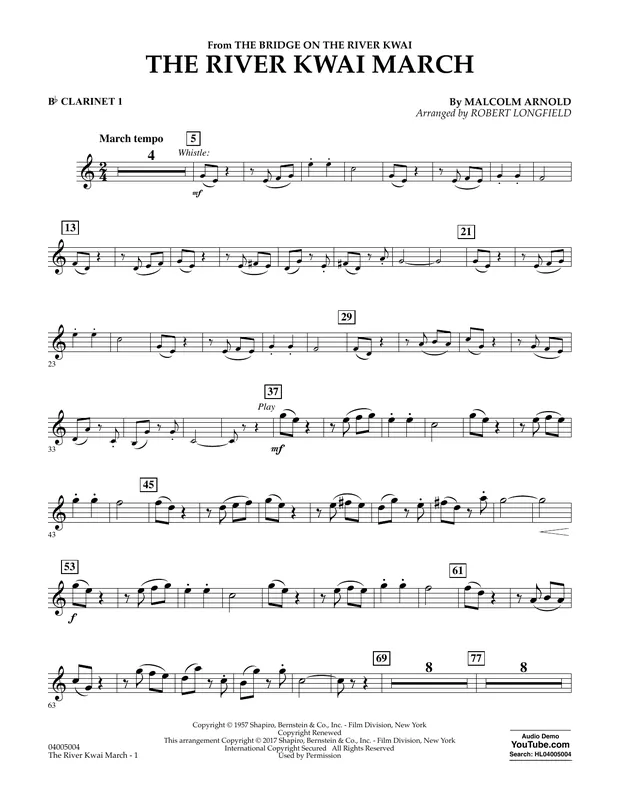 The River Kwai March - Bb Clarinet 1 Cenově Výhodný