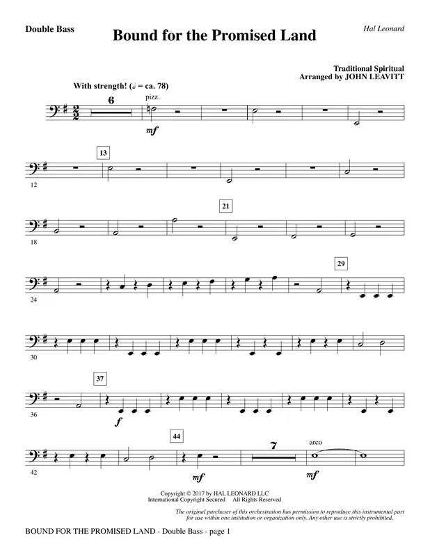 Finální Výprodej Bound for the Promised Land - Double Bass