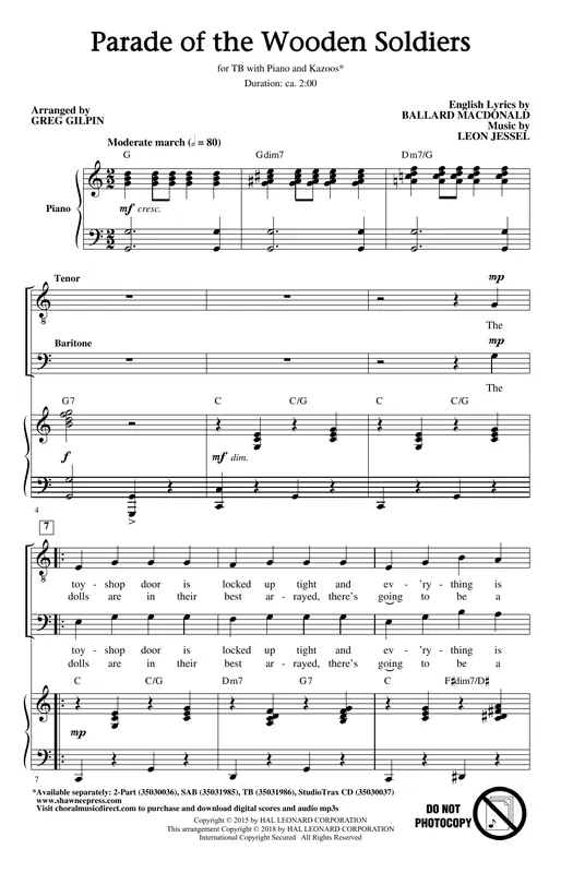 Parade Of The Wooden Soldiers (arr. Greg Gilpin) Tovární Cena