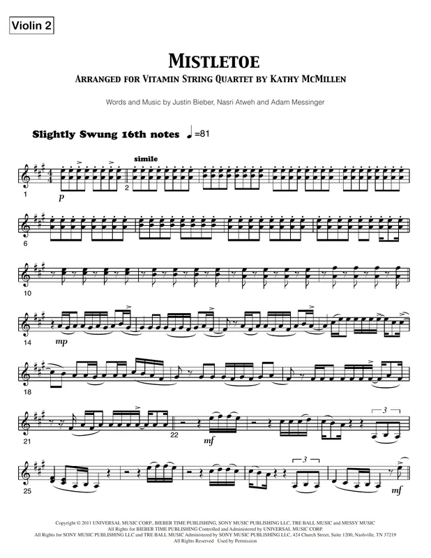 Mistletoe - Violin 2 Speciální Cena
