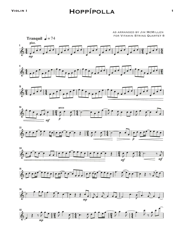 Hoppípolla (arr. Jim McMillen) - Violin 1 Originální