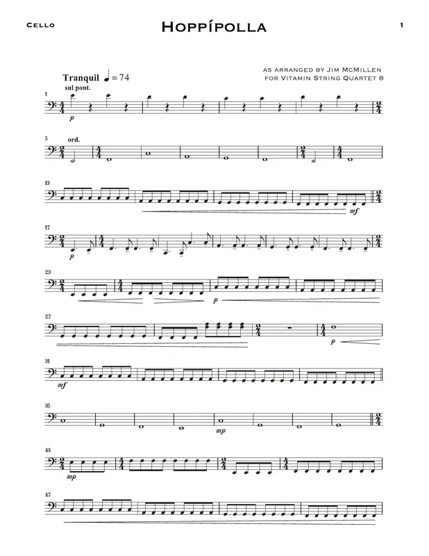 Hoppípolla (arr. Jim McMillen) - Cello Akce
