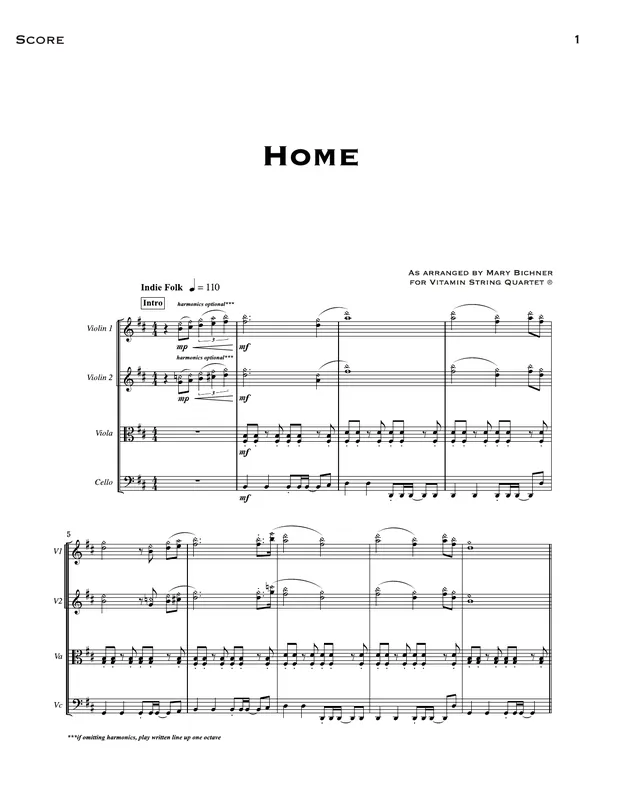 Omezená Nabídka Home (arr. Mary Bichner) - Full Score
