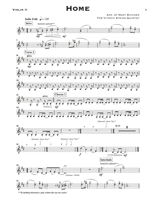 Home (arr. Mary Bichner) - Violin 2 Oblíbený