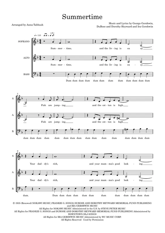 Summertime (arr. Anna Tabbush) Speciální Cena