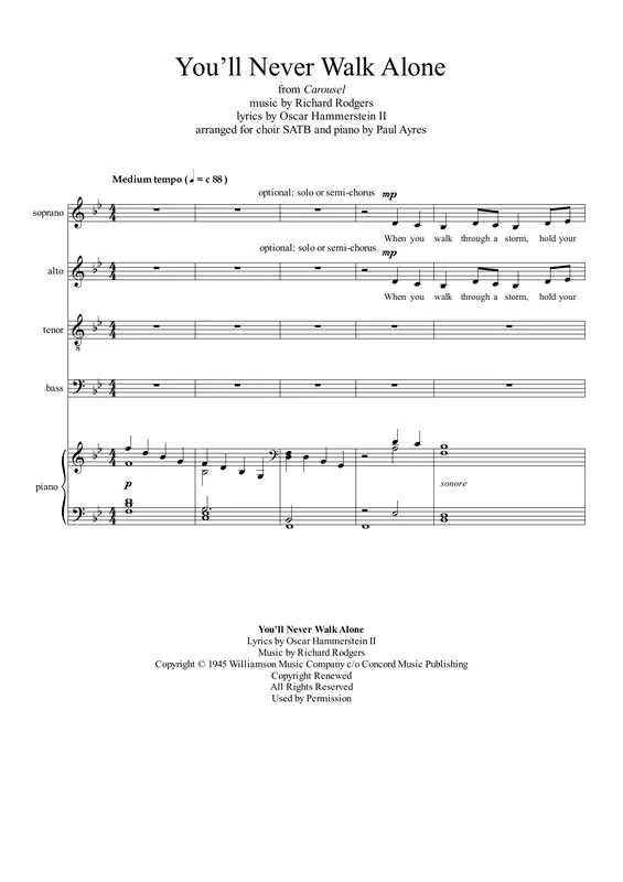You‘ll Never Walk Alone (arr. Paul Ayres) Výhodná Nabídka