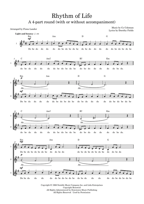 Rhythm of Life (arr. Fiona Lander) Rychlé Dodání