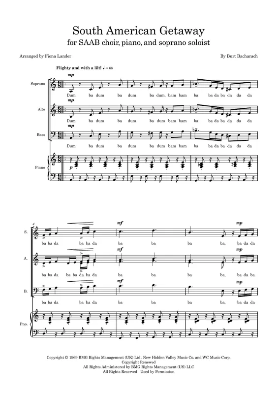 Must-Have South American Getaway (arr. Fiona Lander)