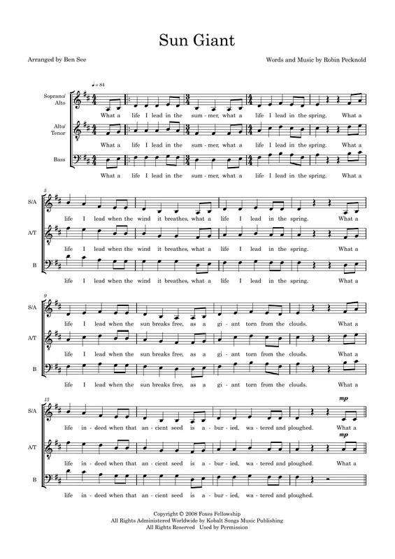Poslední Šance Sun Giant (arr. Ben See)