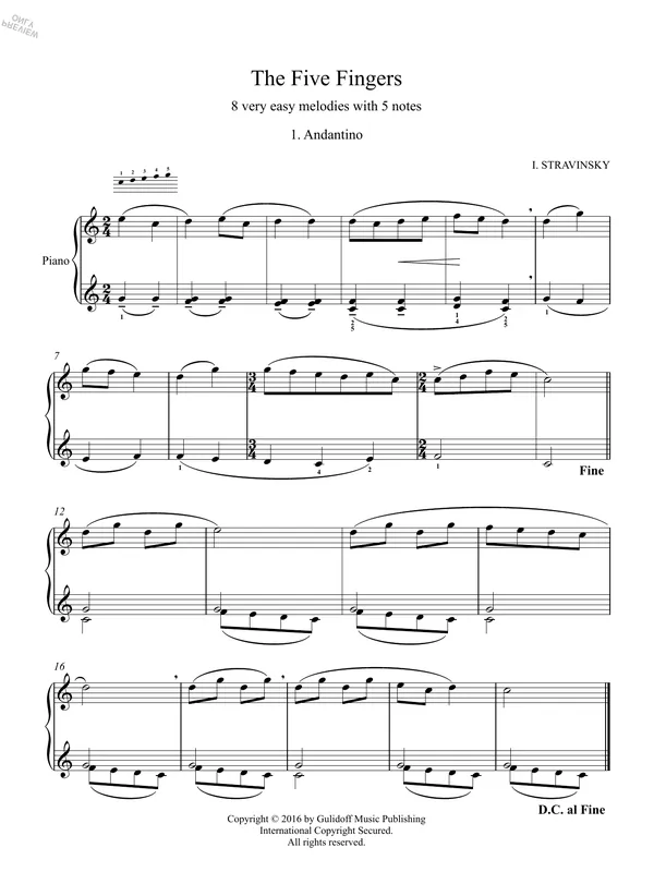 Vysoce Kvalitní Five Fingers 1. Andantino