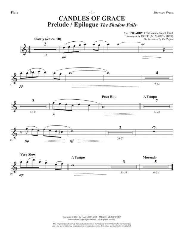 Candles Of Grace (A Service for Tenebrae) - Flute Novinka